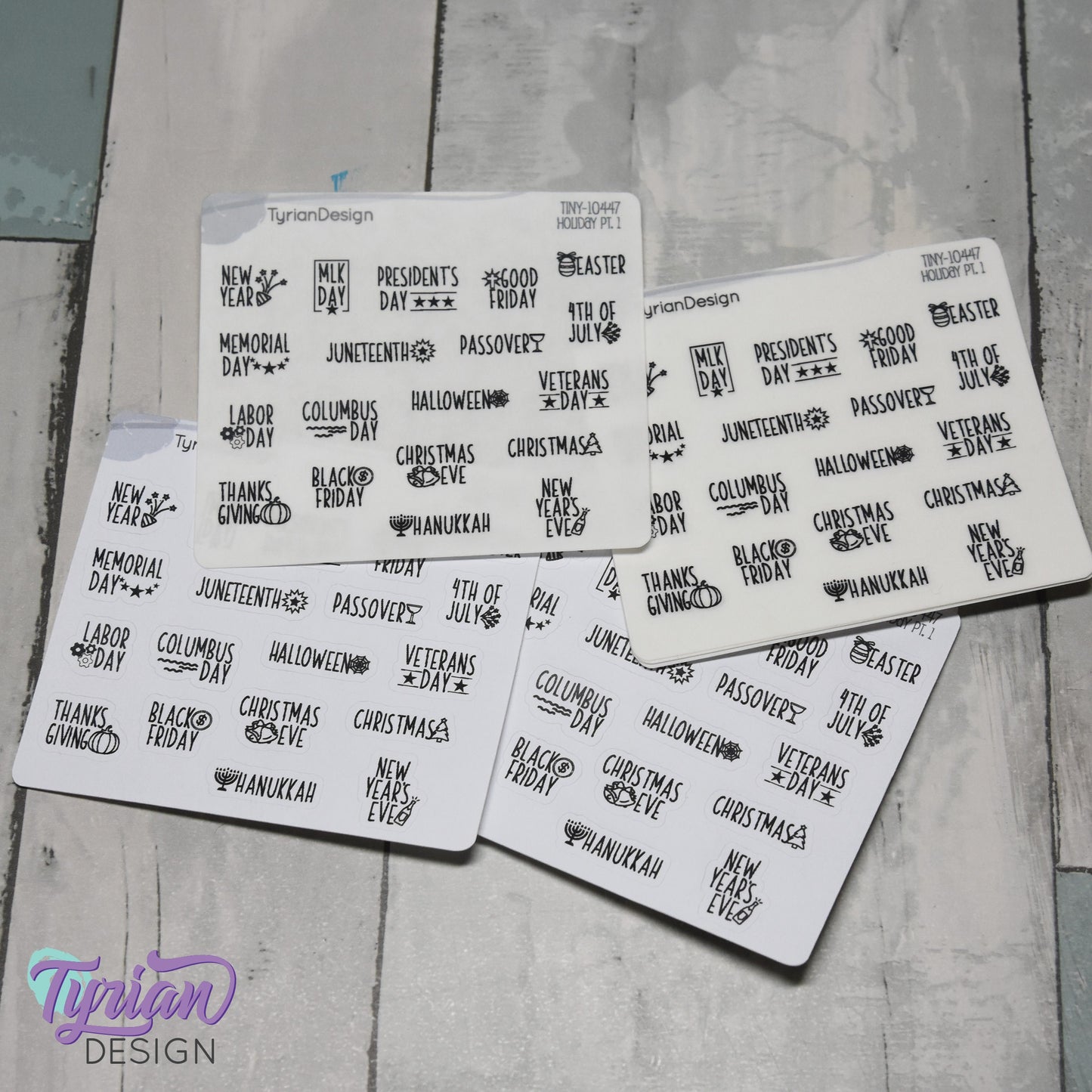 Tiny Holiday Stickers Pt 1 | 19 Stickers | Font: Charley