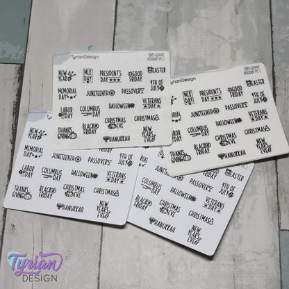 Tiny Holiday Stickers Pt 1 | 19 Stickers | Font: Charley