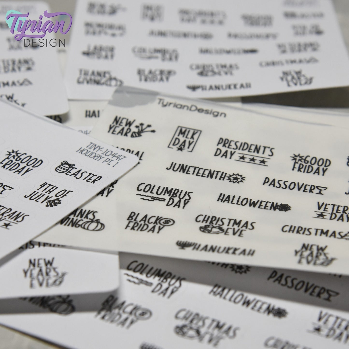 Tiny Holiday Stickers Pt 1 | 19 Stickers | Font: Charley