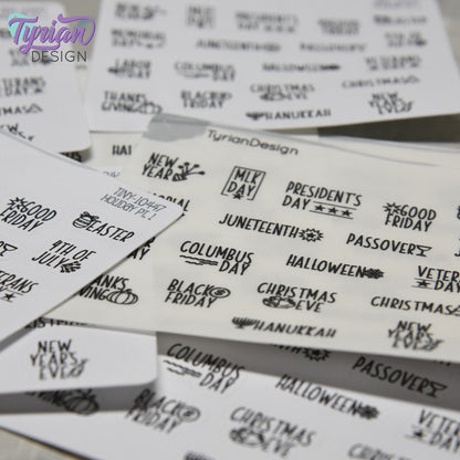 Tiny Holiday Stickers Pt 1 | 19 Stickers | Font: Charley