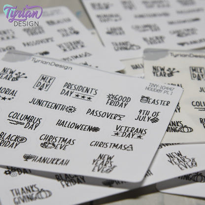 Tiny Holiday Stickers Pt 1 | 19 Stickers | Font: Charley