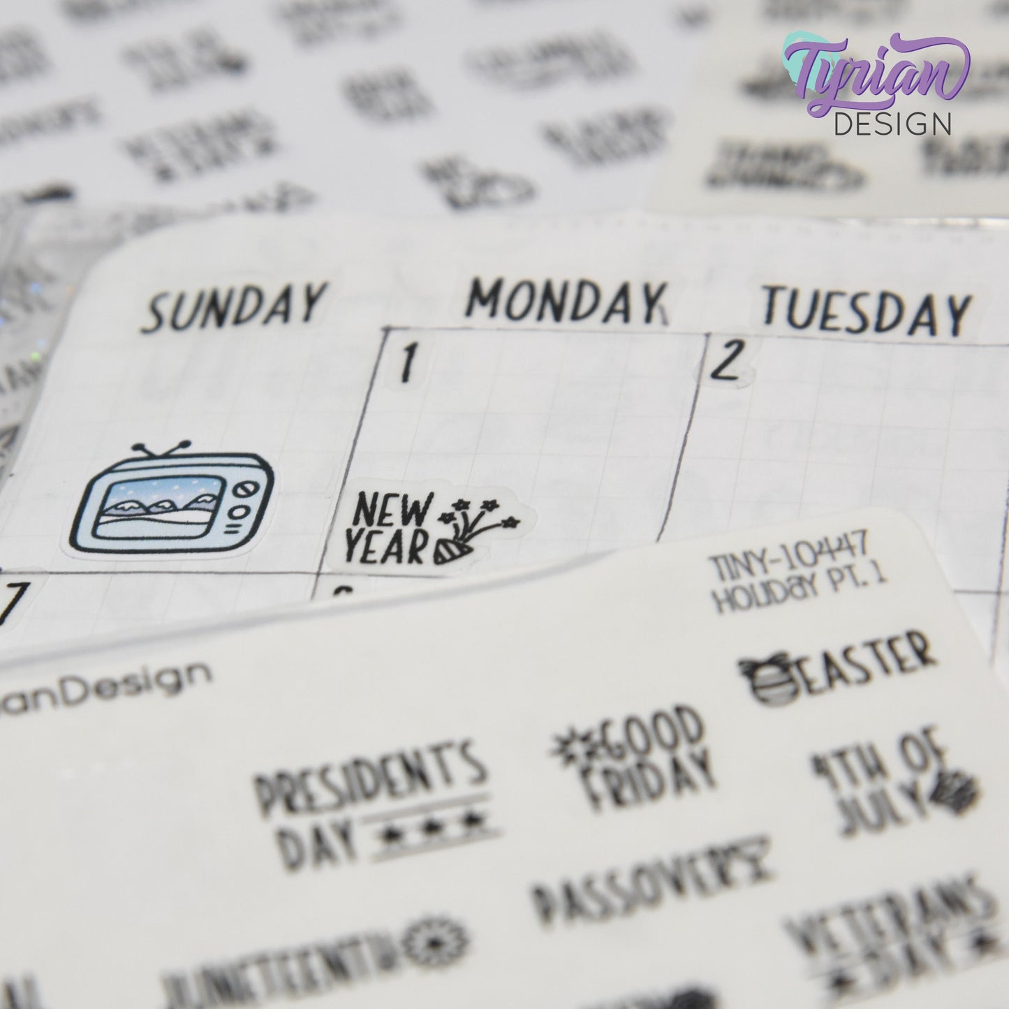 Tiny Holiday Stickers Pt 1 | 19 Stickers | Font: Charley