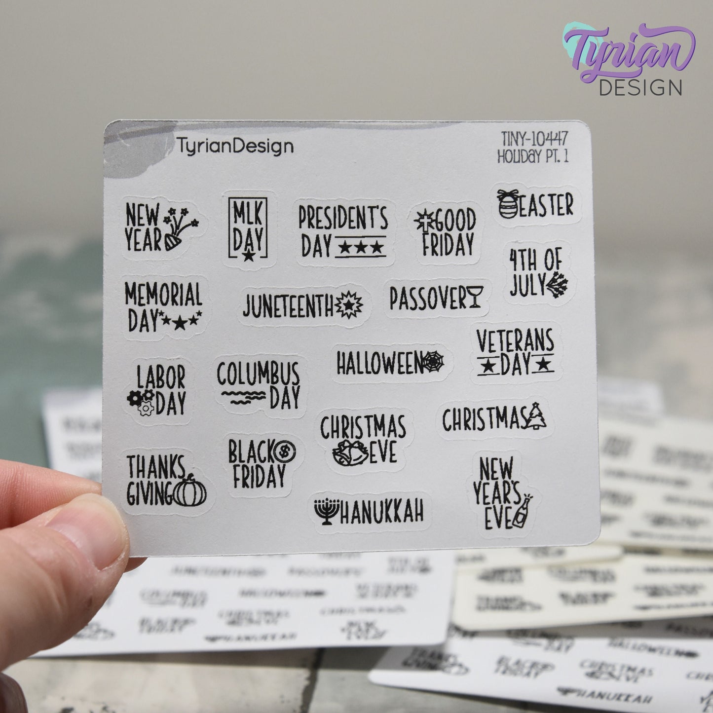 Tiny Holiday Stickers Pt 1 | 19 Stickers | Font: Charley