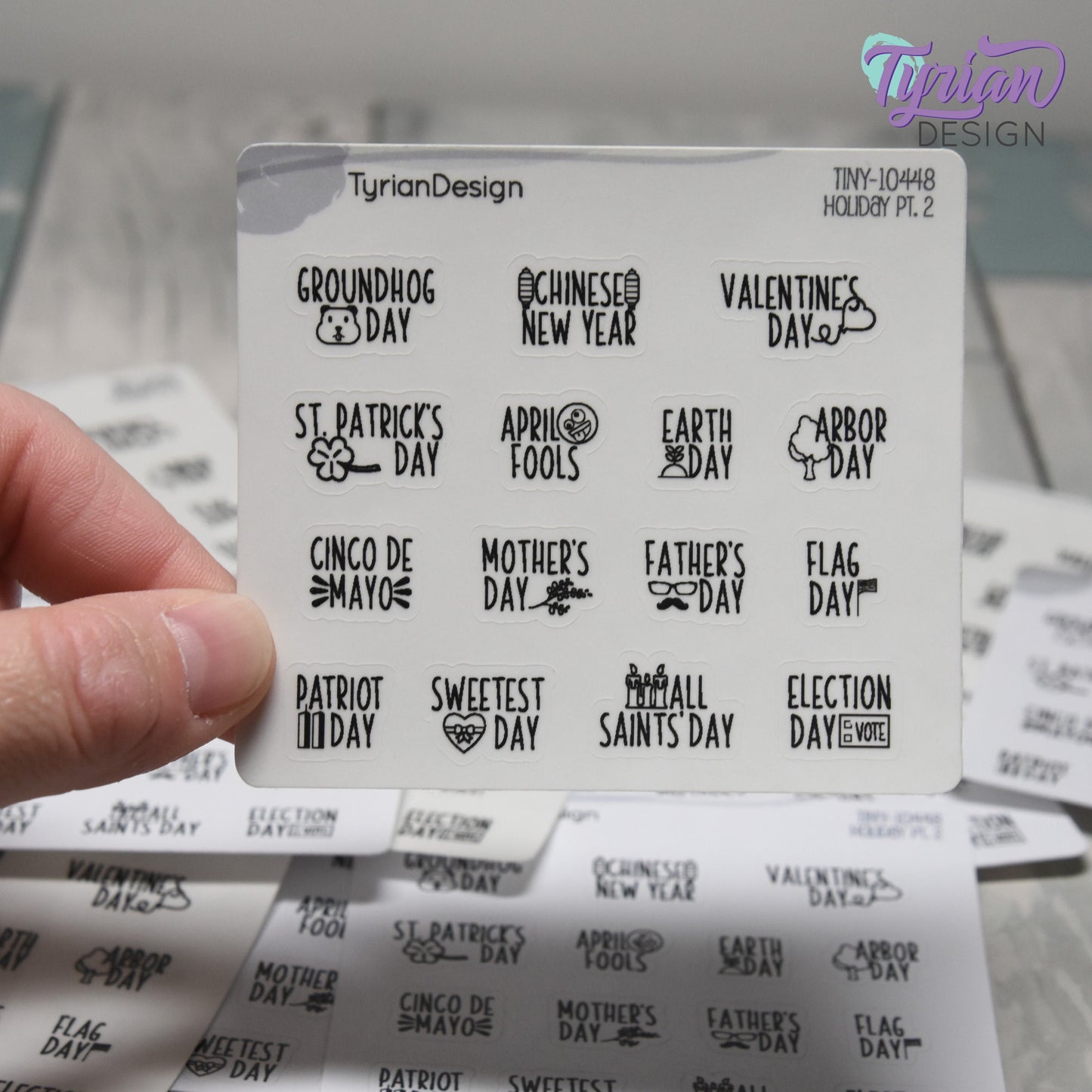 Tiny Holiday Stickers Pt 2 | 15 Stickers| Font: Charley