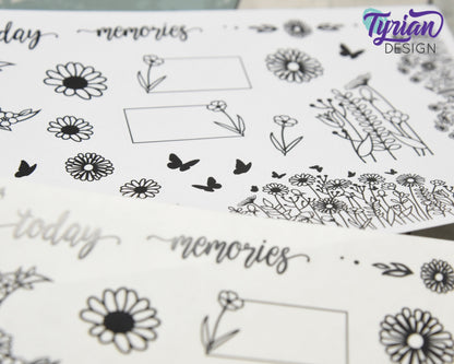 Wild Flower Journal Stickers | 21 Stickers
