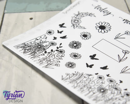 Wild Flower Journal Stickers | 21 Stickers