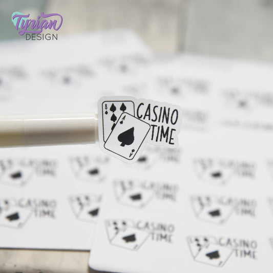 Casino Time Stickers | 9 Stickers | 1" x .91" Each | Charley Font