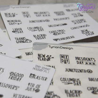 Tiny Holiday Stickers Pt 1 | 19 Stickers | Font: Charley