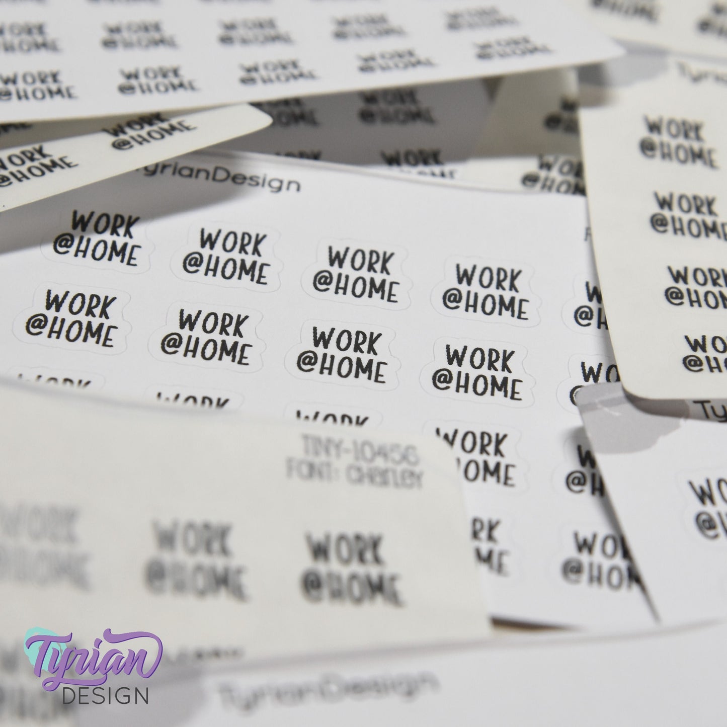 Tiny Work @ Home Stickers | 20 Stickers | .5 x .48" each | Font: Charley