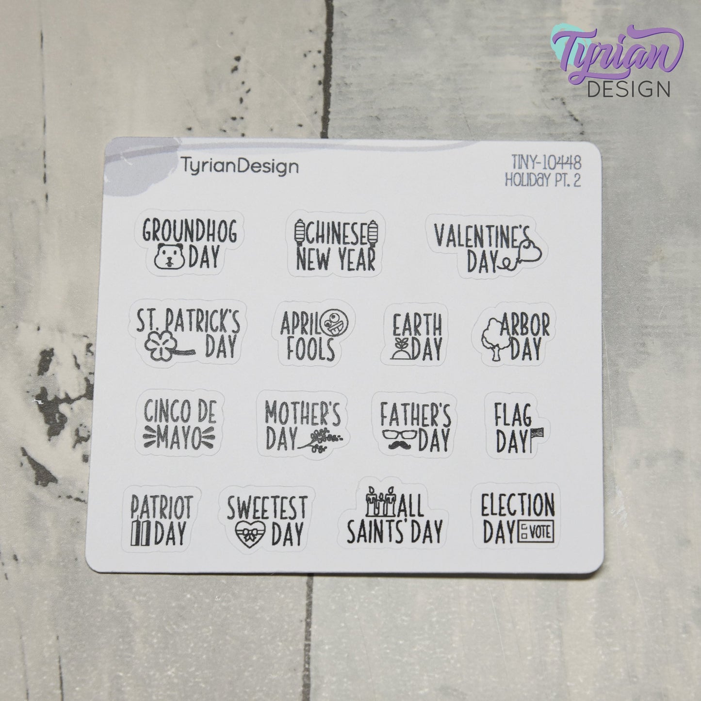 Tiny Holiday Stickers Pt 2 | 15 Stickers| Font: Charley