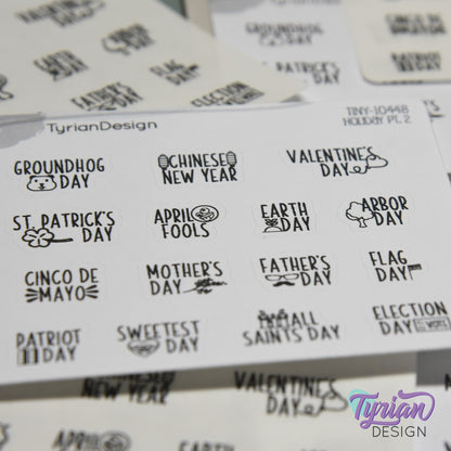 Tiny Holiday Stickers Pt 2 | 15 Stickers| Font: Charley