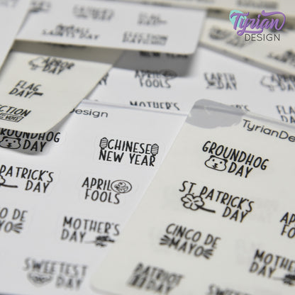 Tiny Holiday Stickers Pt 2 | 15 Stickers| Font: Charley