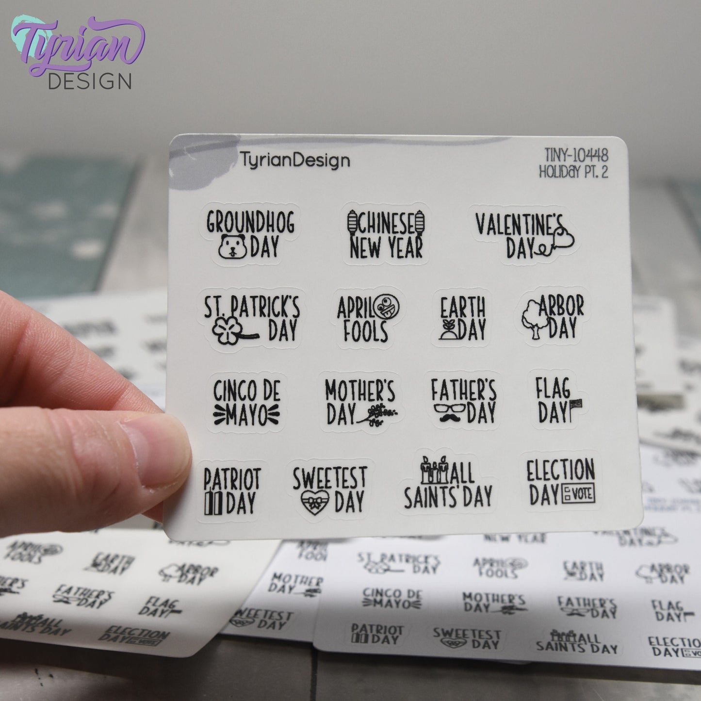 Tiny Holiday Stickers Pt 2 | 15 Stickers| Font: Charley