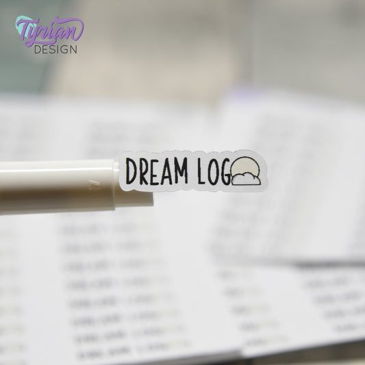 Dream Log Stickers | 18 Stickers | 1.14" x .35" Each | Charley Font