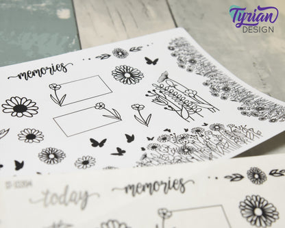 Wild Flower Journal Stickers | 21 Stickers