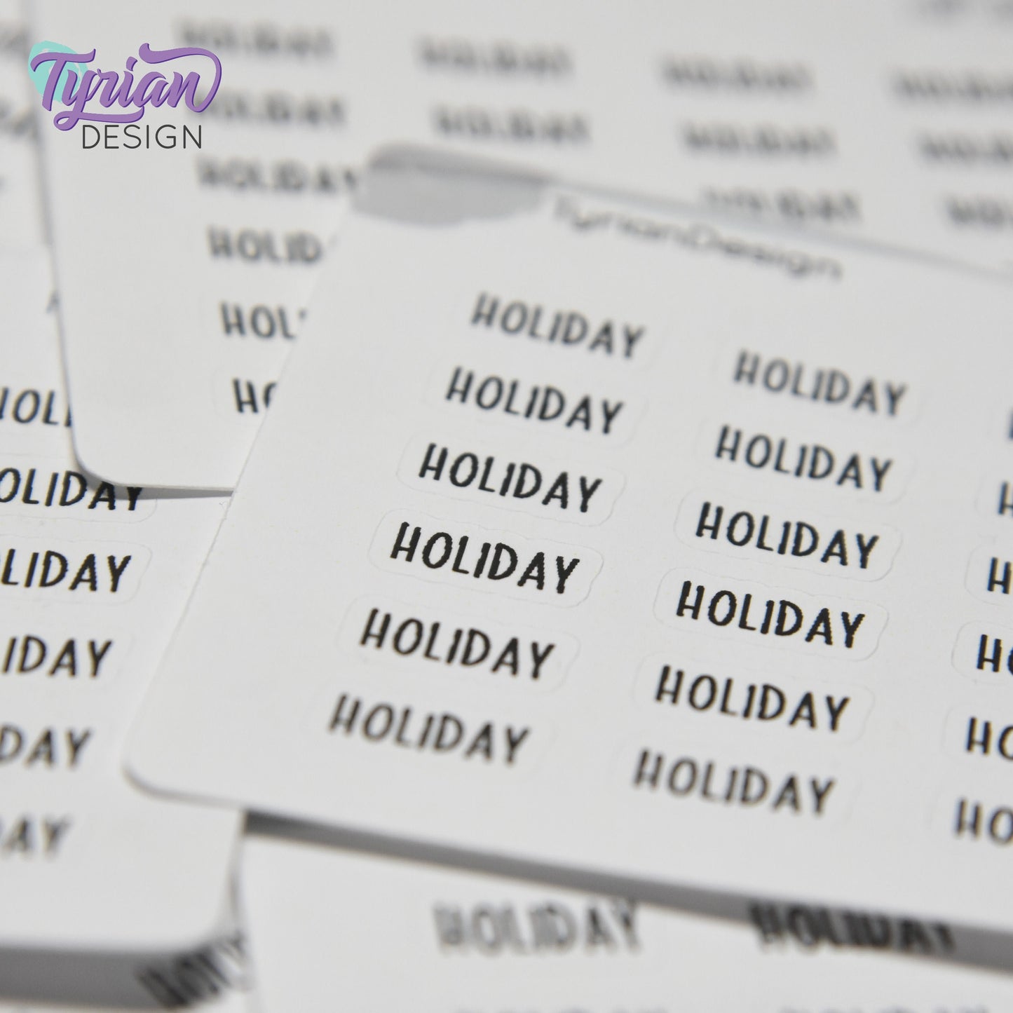Tiny Holiday Stickers  | Mark any Holiday | 24 Stickers | .55 x .28" each | Font: Charley