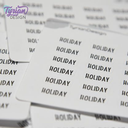 Tiny Holiday Stickers  | Mark any Holiday | 24 Stickers | .55 x .28" each | Font: Charley