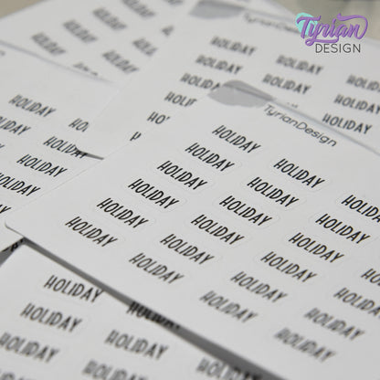 Tiny Holiday Stickers  | Mark any Holiday | 24 Stickers | .55 x .28" each | Font: Charley