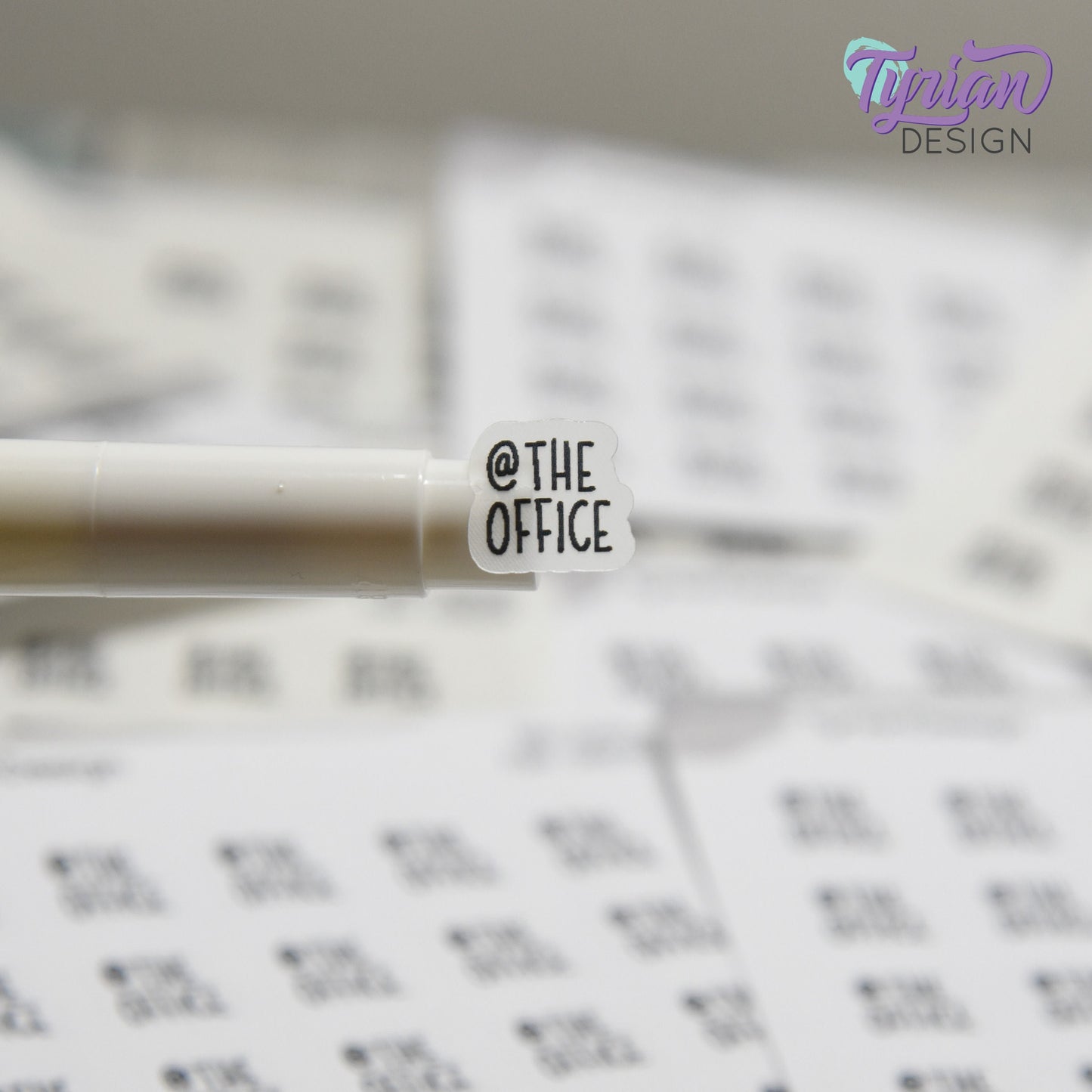 Tiny @ The Office Stickers| 20 Stickers | .45 x .46" each| Font: Charley