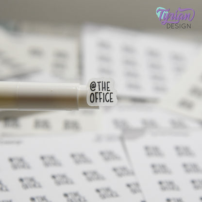 Tiny @ The Office Stickers| 20 Stickers | .45 x .46" each| Font: Charley