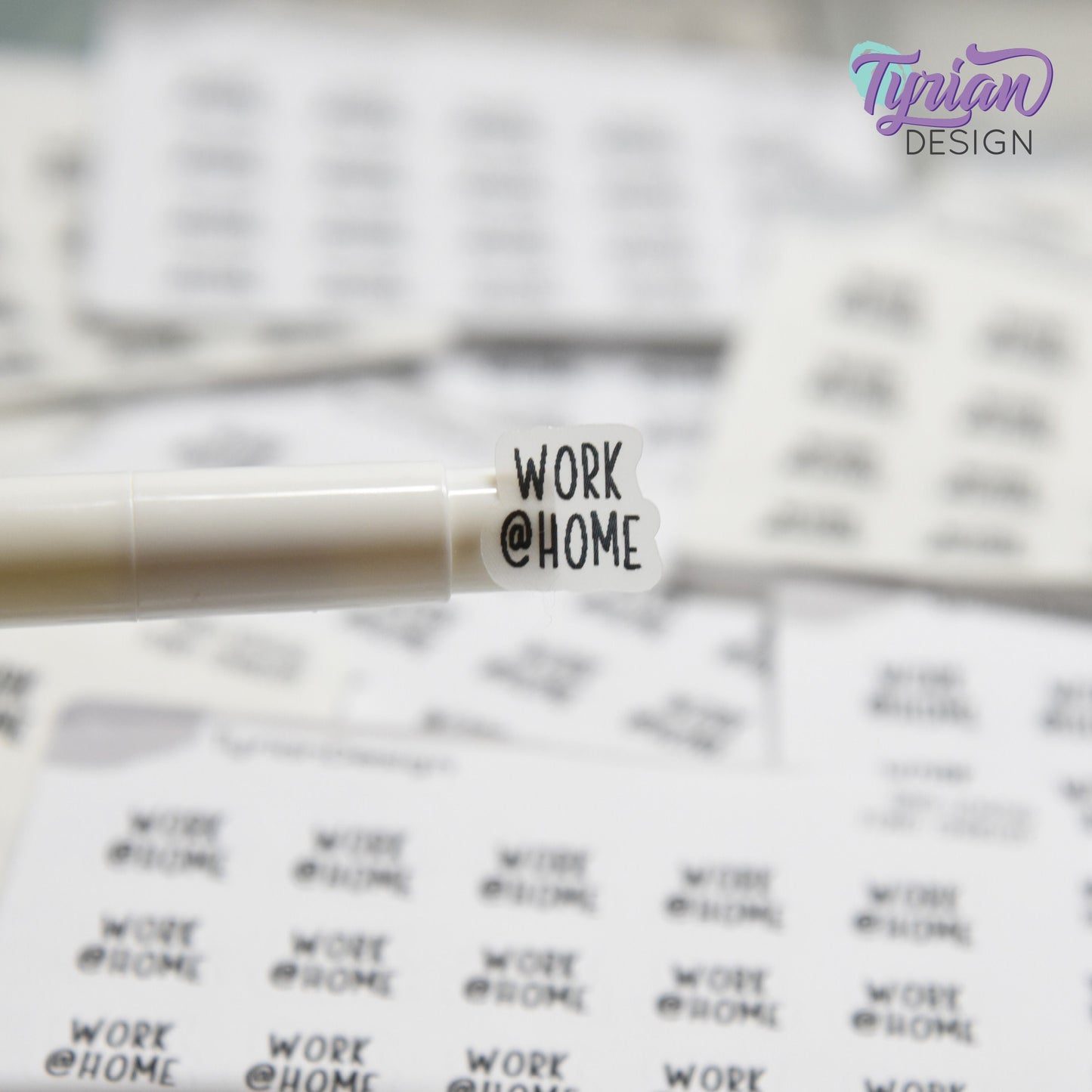 Tiny Work @ Home Stickers | 20 Stickers | .5 x .48" each | Font: Charley