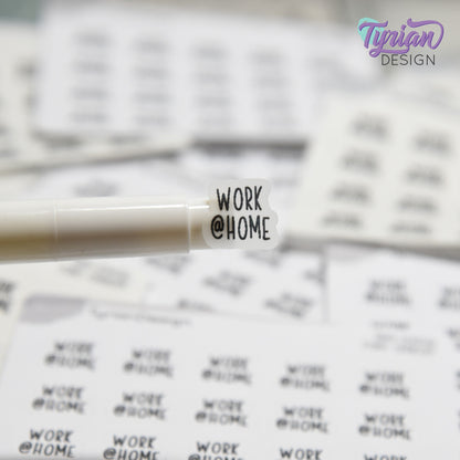 Tiny Work @ Home Stickers | 20 Stickers | .5 x .48" each | Font: Charley