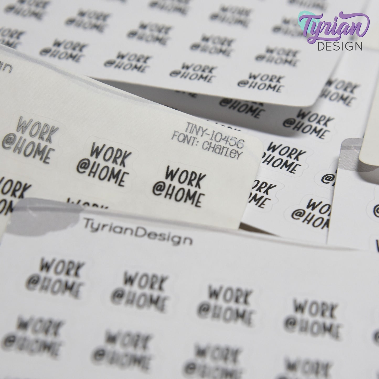 Tiny Work @ Home Stickers | 20 Stickers | .5 x .48" each | Font: Charley