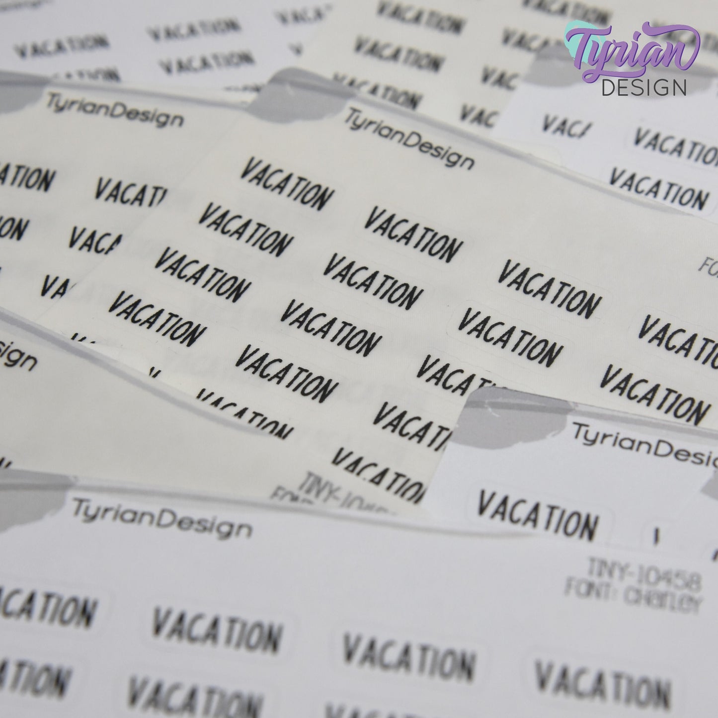 Tiny Vacation Stickers | 24 Stickers | .65 x .28" each | Planner Stickers | Font: Charley