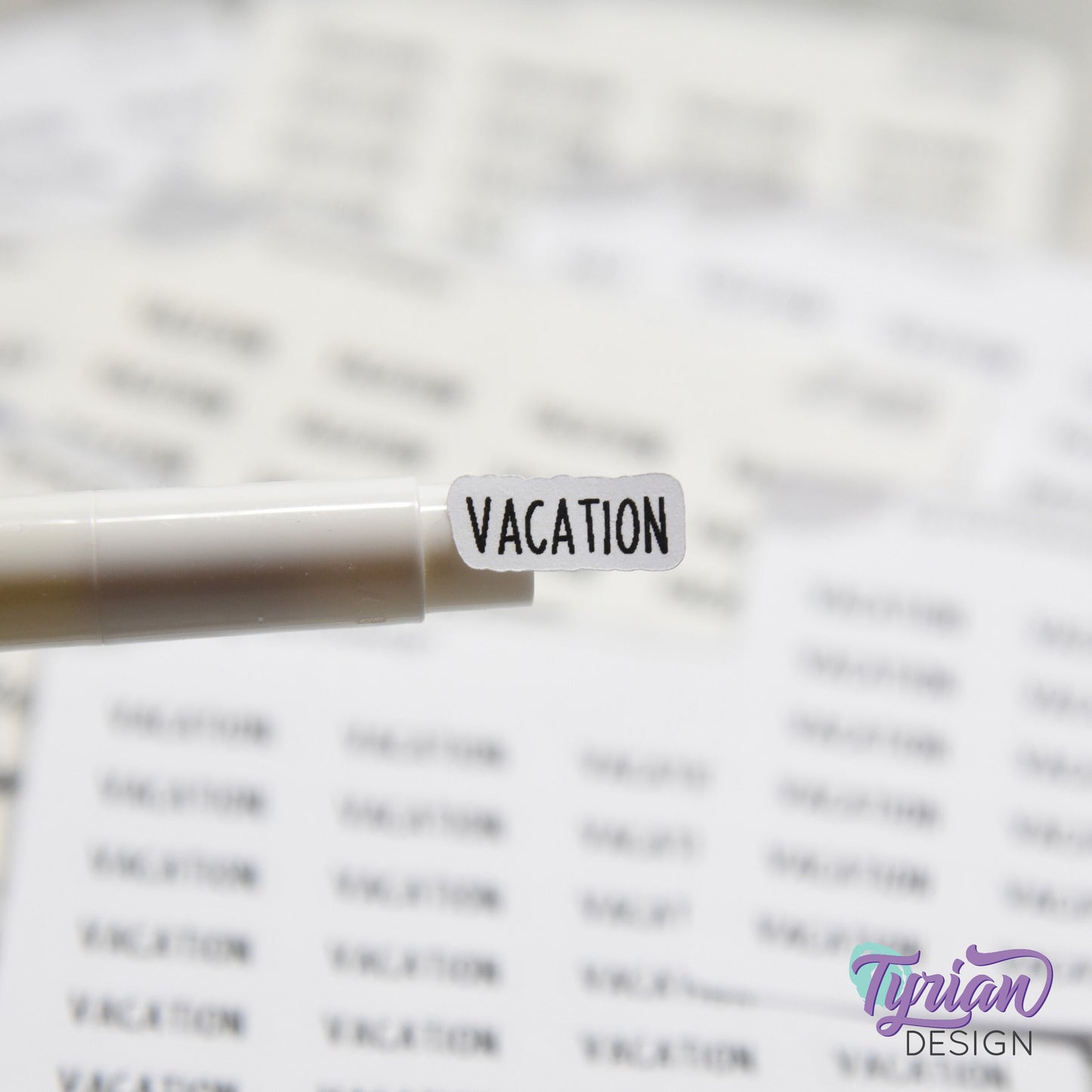 Tiny Vacation Stickers | 24 Stickers | .65 x .28" each | Planner Stickers | Font: Charley
