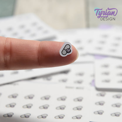 Meds Stickers | Tiny Medicine stickers on a mini sheet | 21 stickers | .35 x .31" each | Pill icon sticker | White or Clear Matte