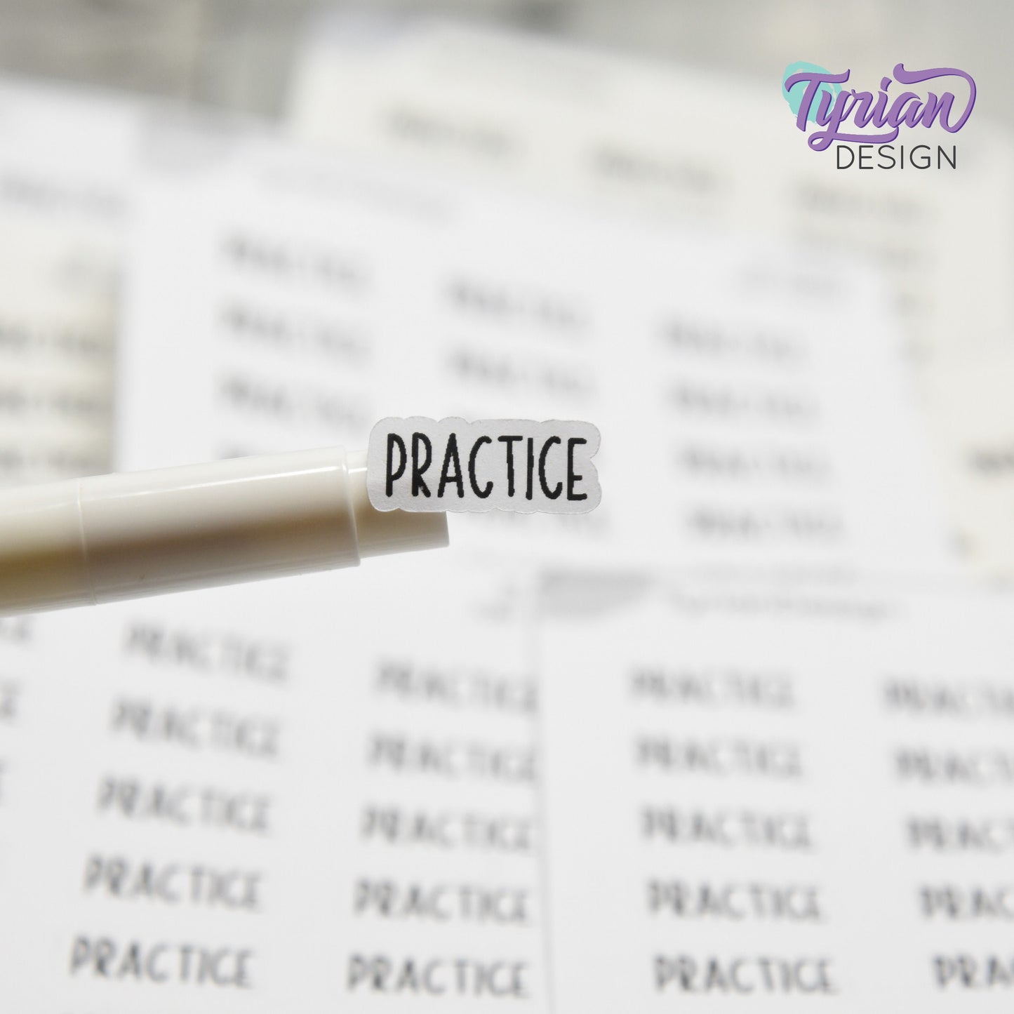Practice Stickers | .76" x .34" each | 24 Stickers | Charley Font