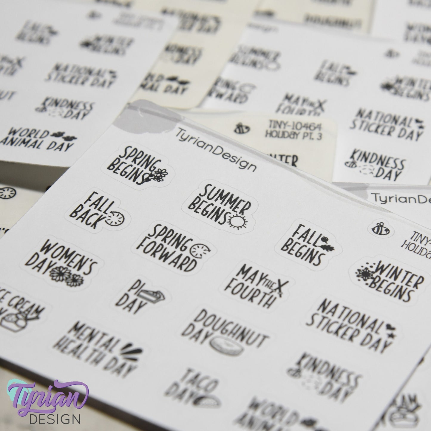 Tiny Holiday Stickers Pt 3 | 16 Stickers | Font: Charley