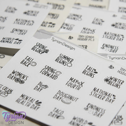 Tiny Holiday Stickers Pt 3 | 16 Stickers | Font: Charley