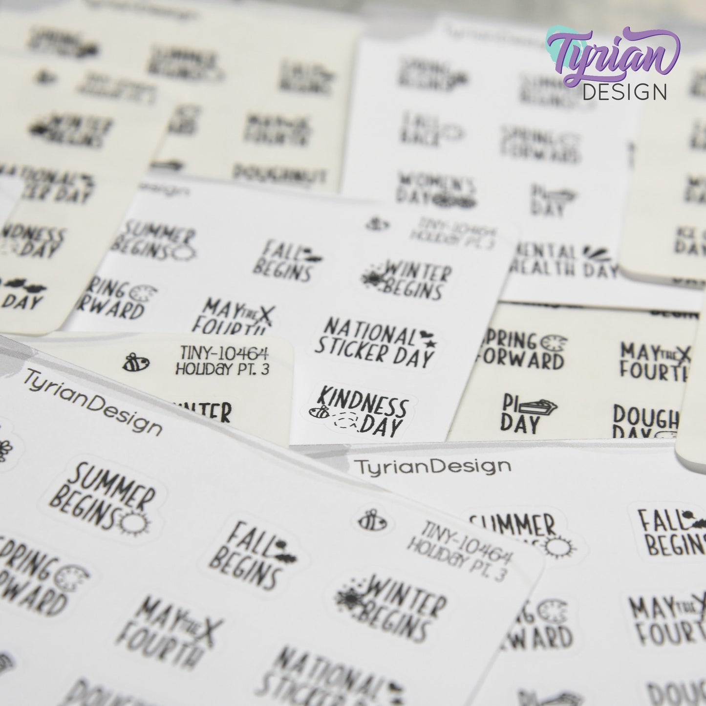 Tiny Holiday Stickers Pt 3 | 16 Stickers | Font: Charley