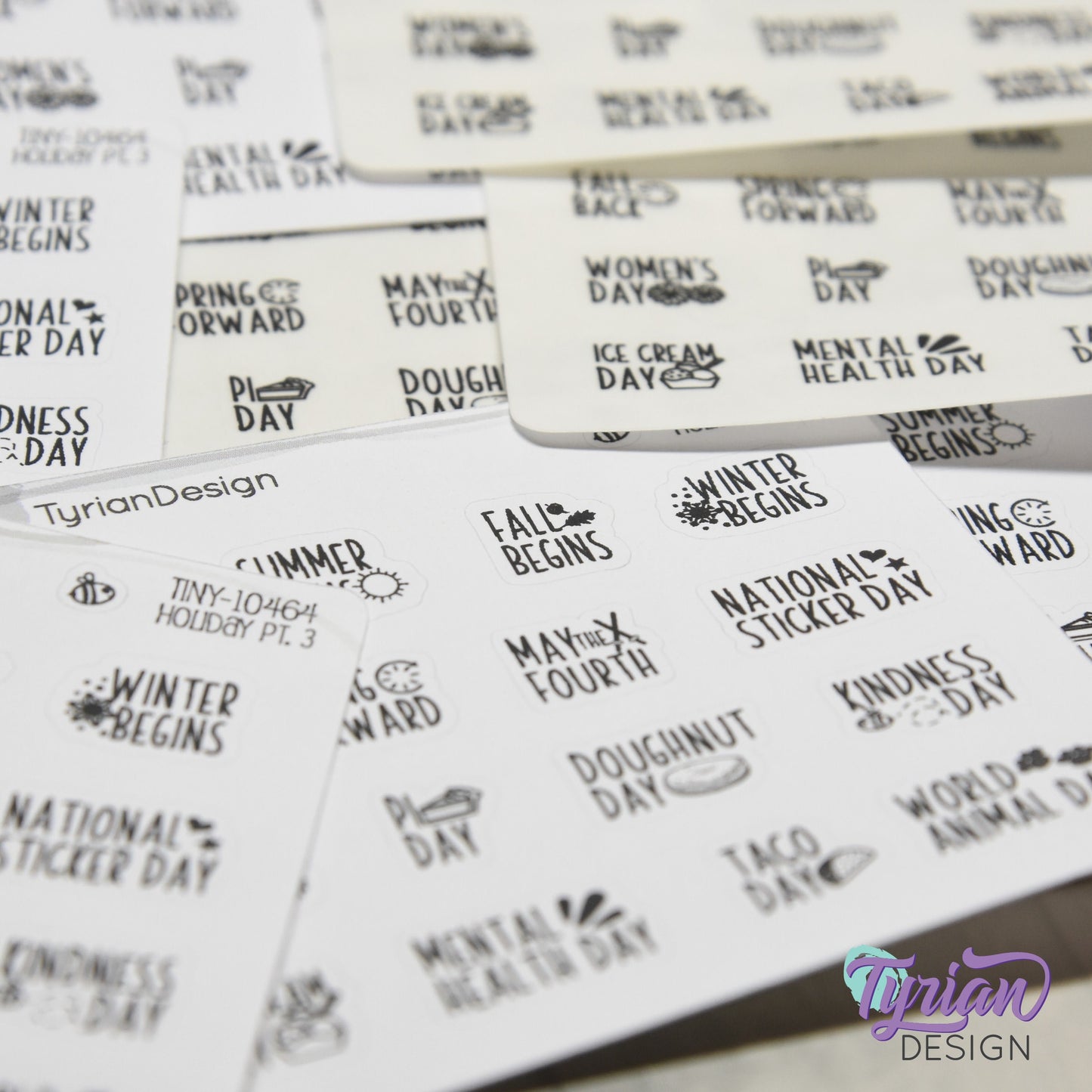 Tiny Holiday Stickers Pt 3 | 16 Stickers | Font: Charley