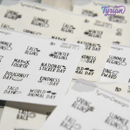 Tiny Holiday Stickers Pt 3 | 16 Stickers | Font: Charley