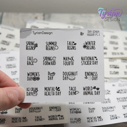 Tiny Holiday Stickers Pt 3 | 16 Stickers | Font: Charley