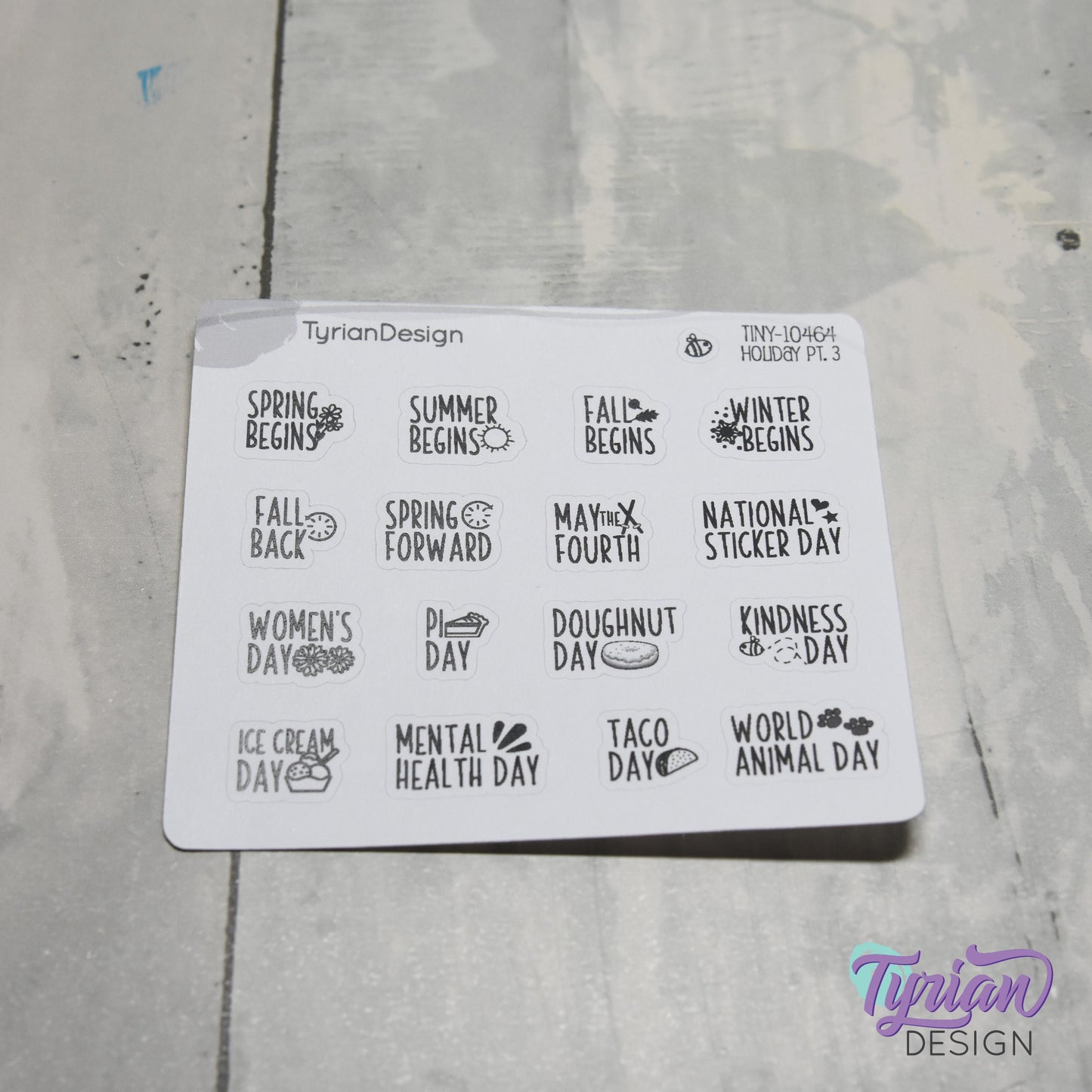 Tiny Holiday Stickers Pt 3 | 16 Stickers | Font: Charley