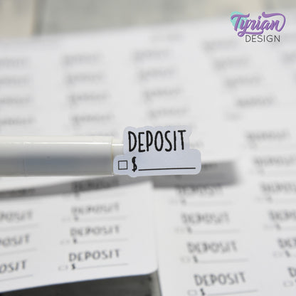 Deposit Stickers | 18 Stickers | .88" x .54" Each| Charley Font