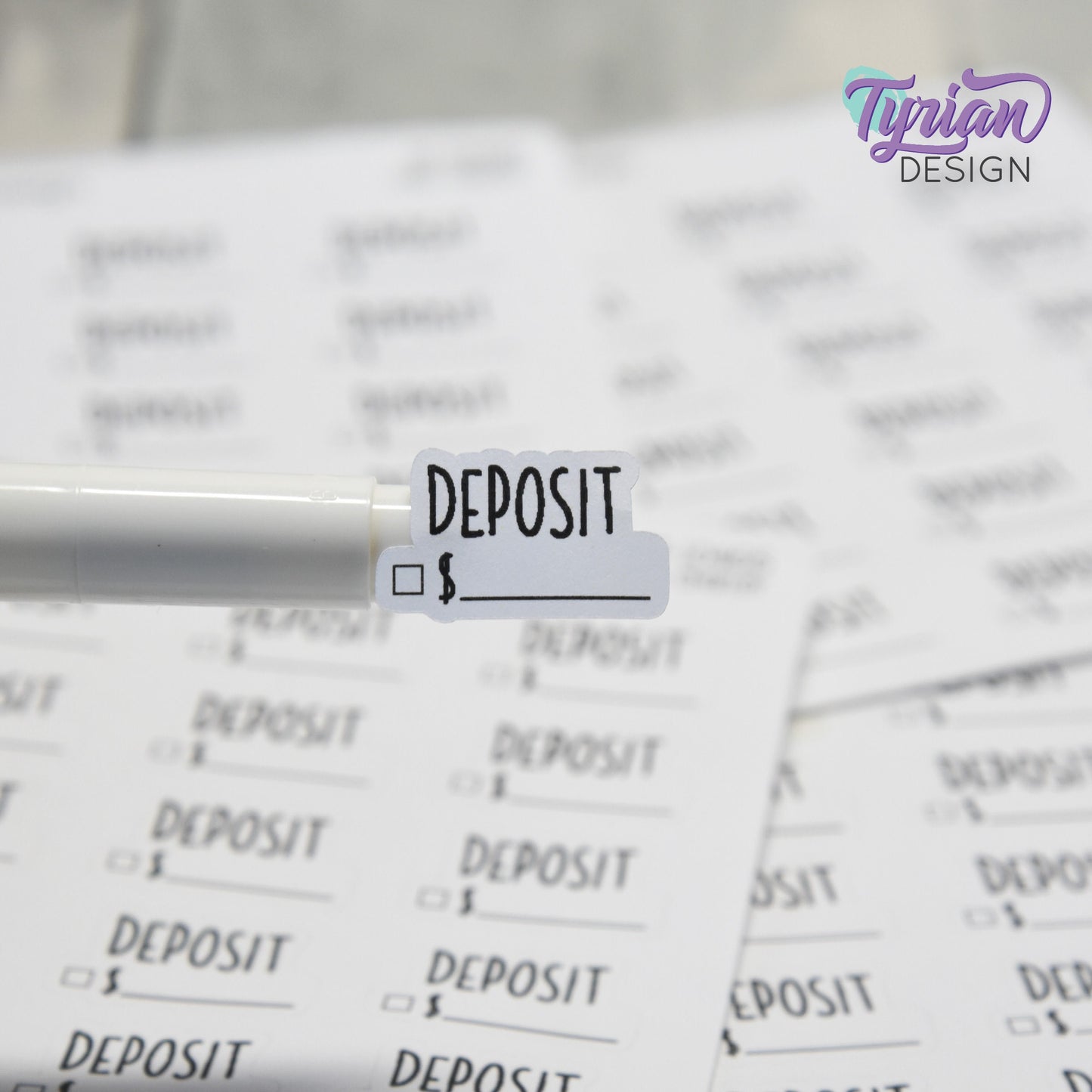 Deposit Stickers | 18 Stickers | .88" x .54" Each| Charley Font