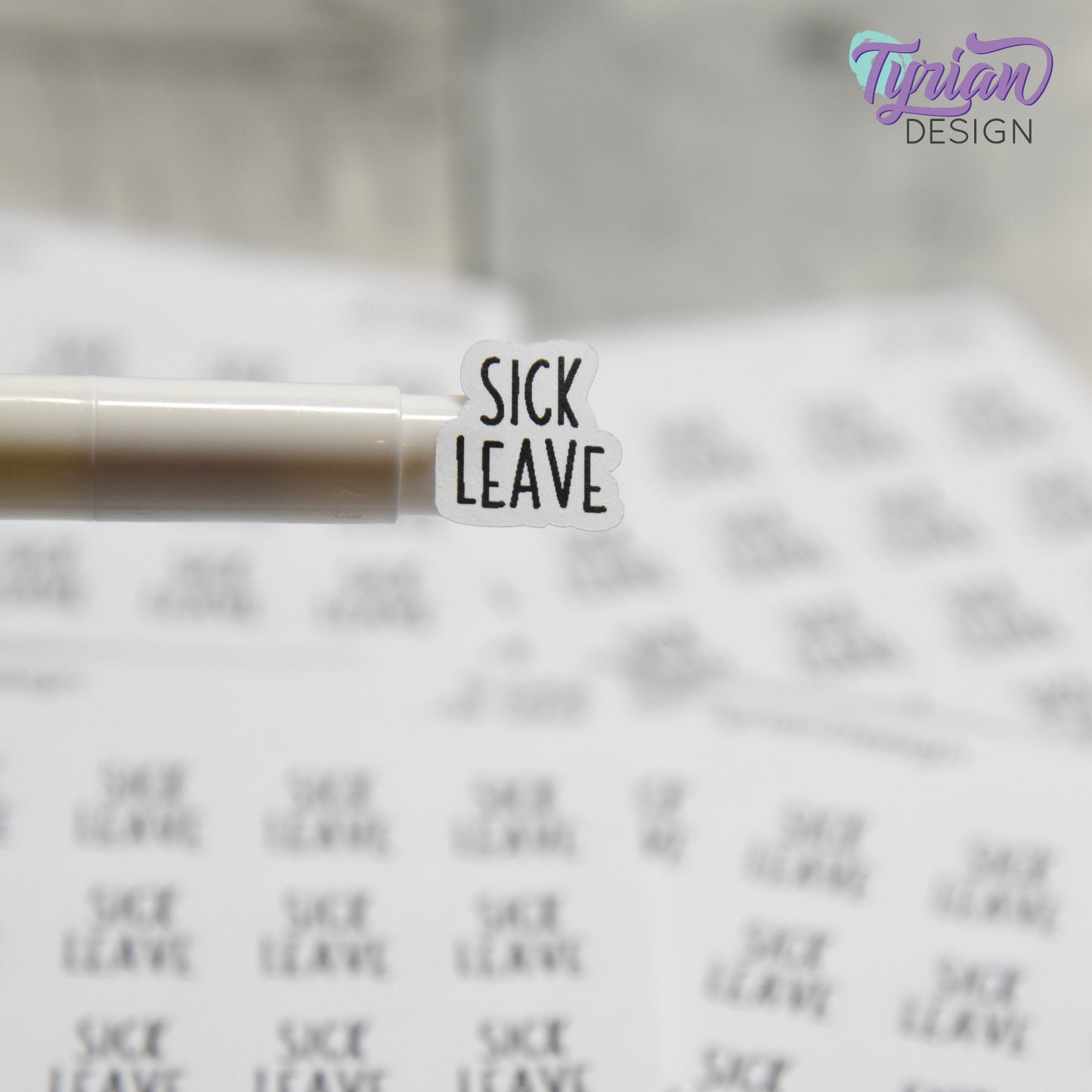 Sick Leave Sticker | 25 Stickers | .55" x .61" Each | Charley Font.