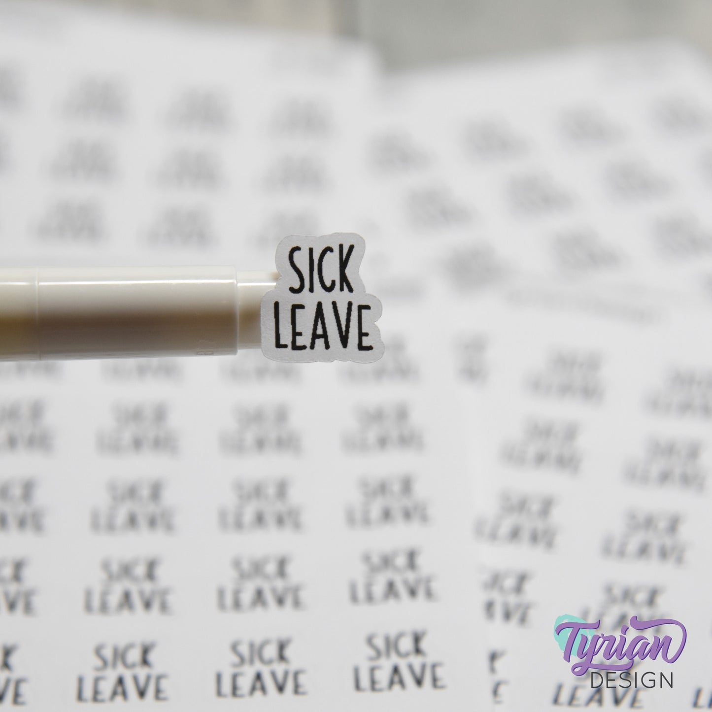Sick Leave Sticker | 25 Stickers | .55" x .61" Each | Charley Font.