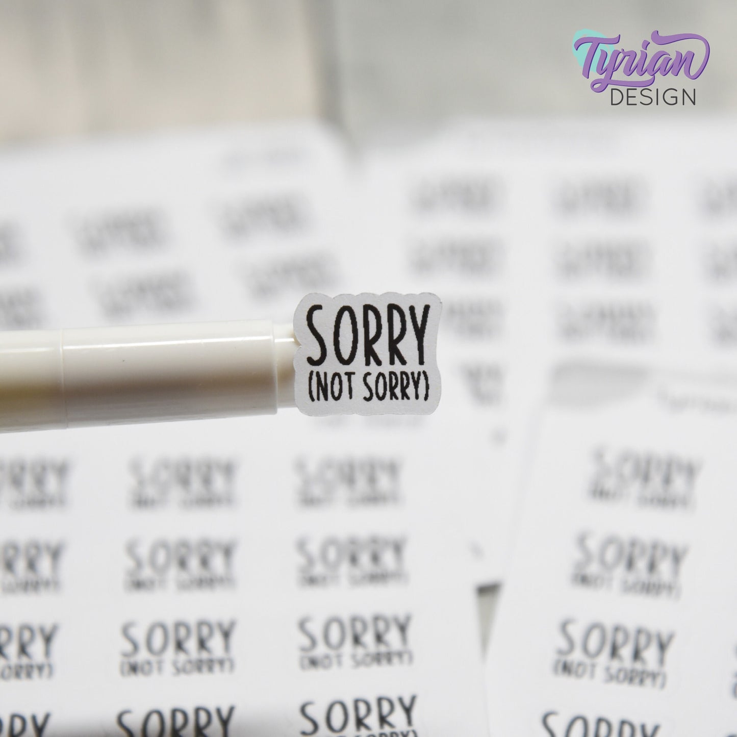 Sorry, Not Sorry Stickers | 24 Stickers | .62" x ..53" Each | Charley Font