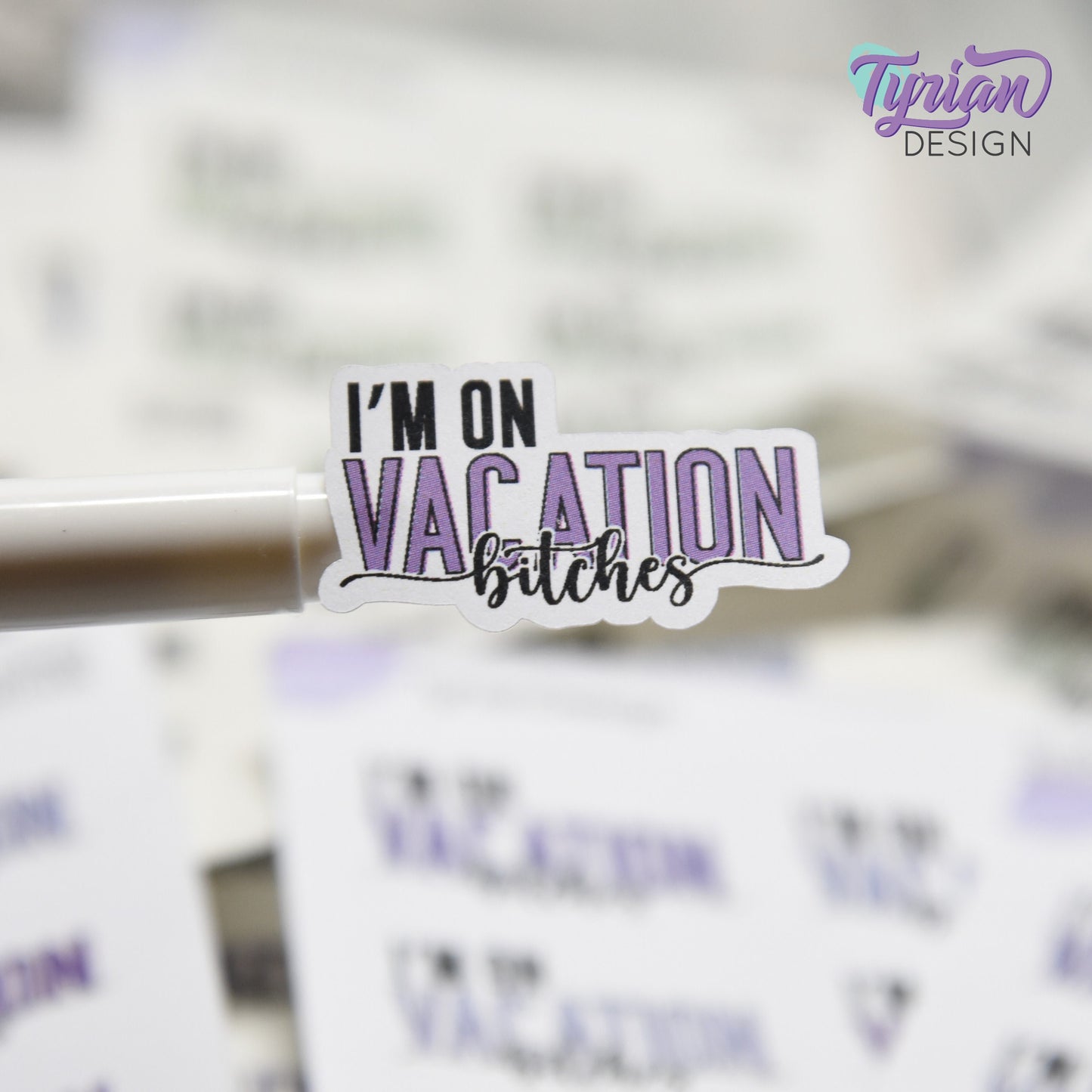 I'm on Vacation Stickers | 8 Stickers per sheet | 1.43 x .83" Each | Various Colors