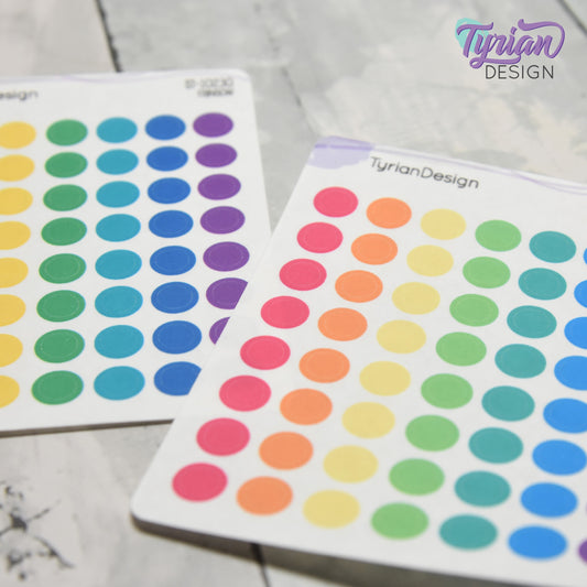 7mm Dot stickers | 56 Stickers | Various Colors