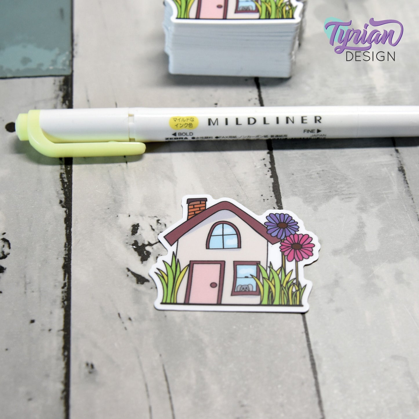 Flower House Vinyl Sticker | High quality weather proof vinyl | 2" x 1.79" | Fairy House Sticker| Little House sticker | Tumbler Sticker