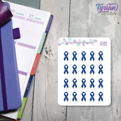 Awareness Ribbon Stickers | Color Ribbon stickers | Great for tracking stickers Great for Planners, journals and calendars