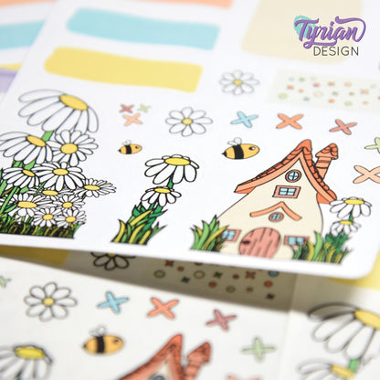 Daisy House Journal Stickers | 20 Stickers