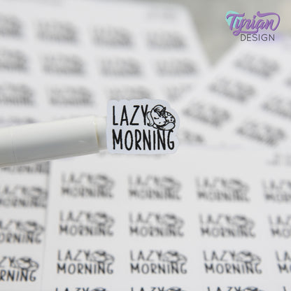 Lazy Morning Stickers | 20 Stickers | .77" x .61" Each | Charley Font