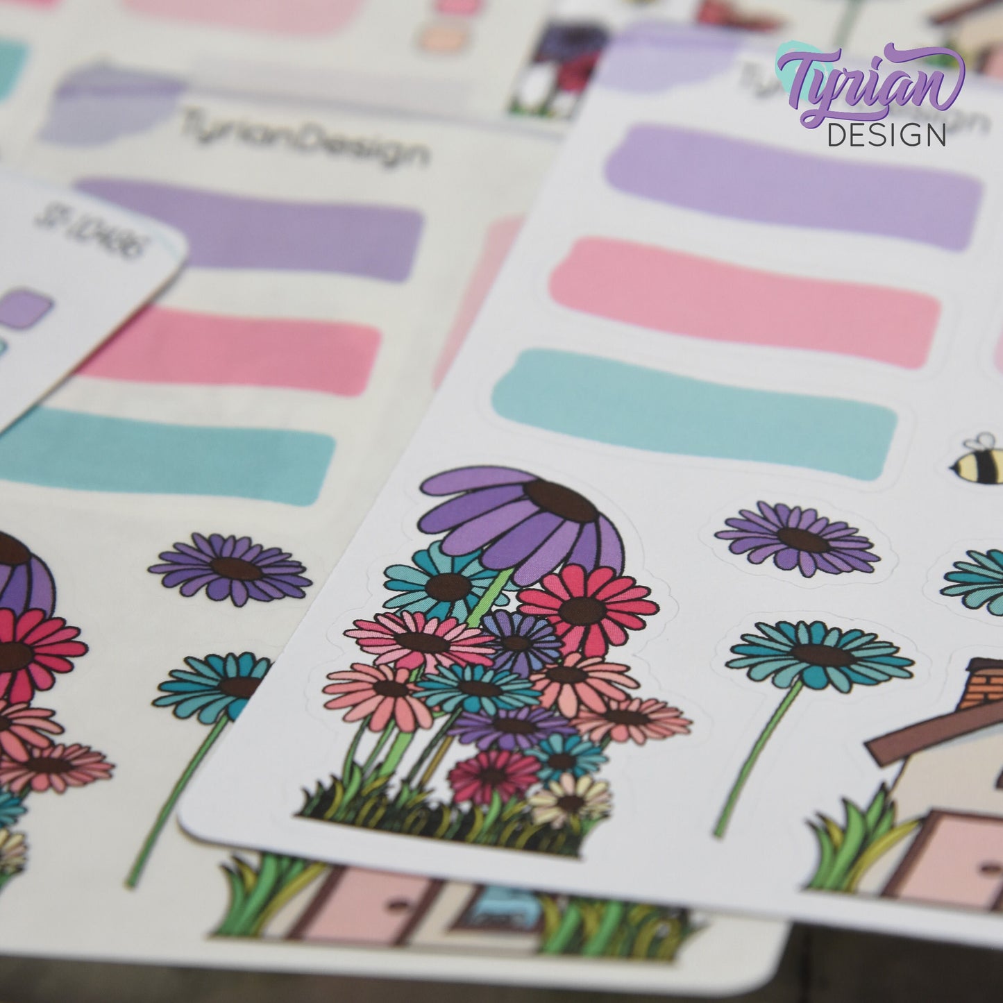 Gerber Daisy House Journal Stickers | 14 Stickers